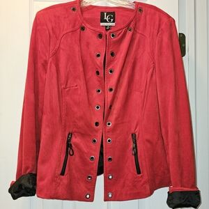 LG Women's Vibrant Red Blazer with Black Accents